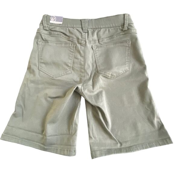 NWT WIT & WISDOM 'Ab'Solution Stretch Twill Shorts Lily Pad Green Size 2 - Picture 6 of 9